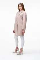 Пальто короткое с поясом ELVI цвет бежевый купить Днепр 3
