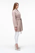 Пальто короткое с поясом ELVI цвет бежевый купить Днепр 9