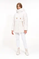 Короткий пуховик прямого фасону SNOW-OWL колір молочний купити Херсон 1