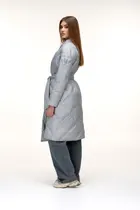 Длинная куртка стеганная на запах TORRIS цвет мята 2 Длинная куртка стеганная на запах TORRIS цвет мята купить Винница 2
