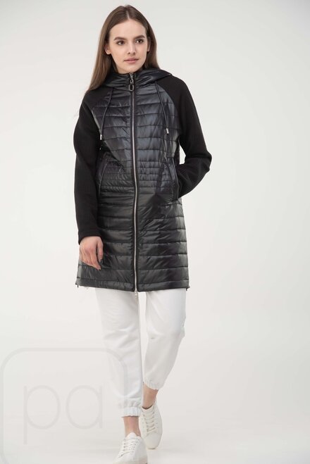 Куртка з трикотажним рукавом комбінована SNOW-OWL колір чорний купити Полтава 