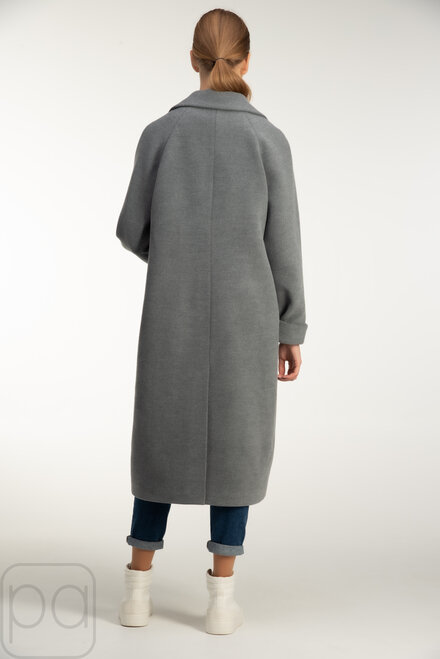 Свободное двубортное пальто на пуговицах ANGL серый цвет купить Луцк 1