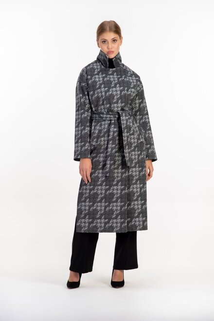 Стильне пальто з поясом VALENTIR колір сірий купити Луцьк 1