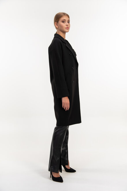 Двобортне пальто з поясом VLADLEN чорний колір купити Дніпро 1