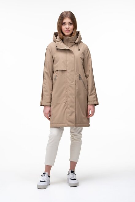 Довга куртка з каптуром SNOW-OWL колір сафарі купити Луцьк 