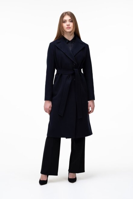Класичне пальто кашемірове NINA VLADI колір синій темний купити Кропивницький 