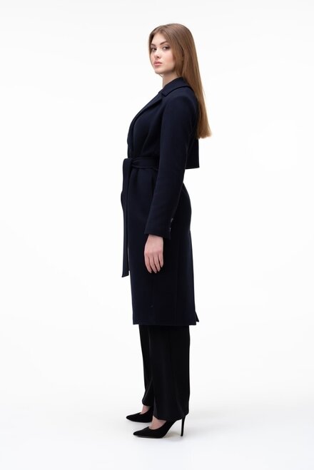 Класичне пальто кашемірове NINA VLADI колір синій темний купити Кропивницький 1