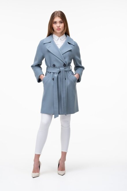 Короткое пальто двухбортное LORETTA цвет голубой купить Черновцы 1