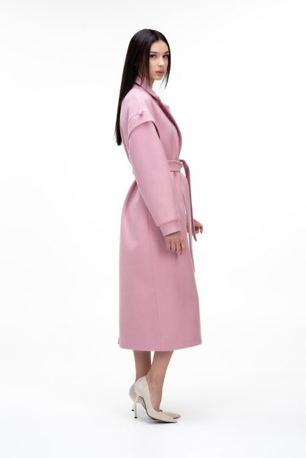 Довге пальто шерстяне ELVI колір рожевий купити Дніпро 1