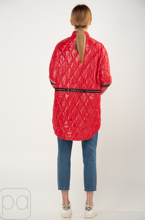 Стьобана куртка сорочка без капюшонаVO-TARUN червоний колір купити 3