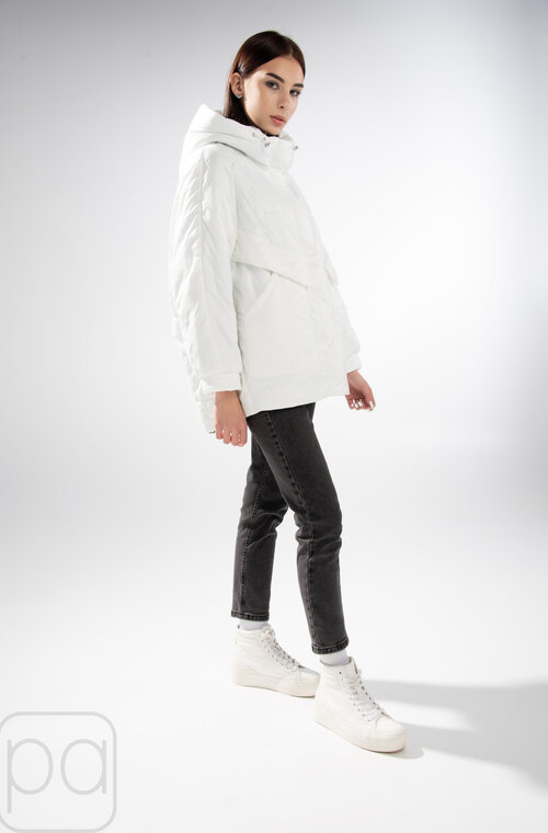 Куртка оверсайз с капюшоном RUFUETE белый цвет купить Запорожье 6