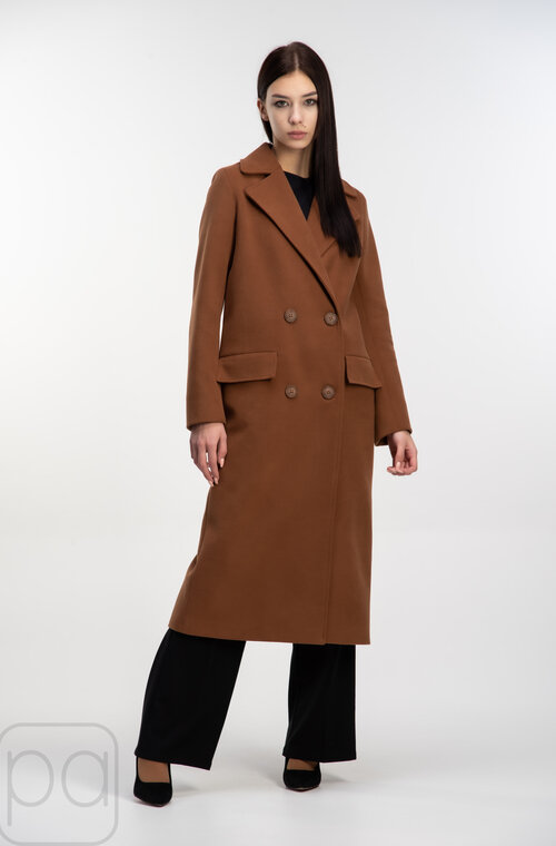 Пальто длинное с поясом ELVI цвет карамель купить Ровно 02