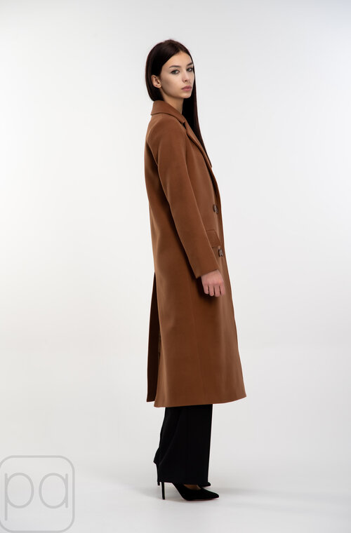 Пальто длинное с поясом ELVI цвет карамель купить Ровно 03