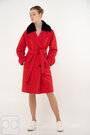 Пальто с мехом NINA VLADI цвет красный купить Хмельник 1