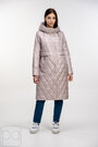 Длинная стеганная куртка с капюшоном SNOW-OWL цвет жемчужина купить Киев 05